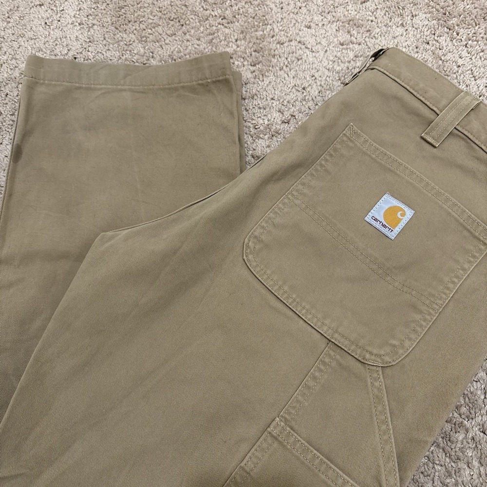 Carhartt Carpenter Pants Men's 34x30 Tan Workwear B324 DKH - Picture 6 of 6